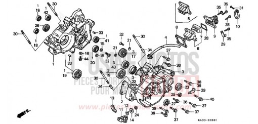 CRANKCASE (2) CR125RH de 1987